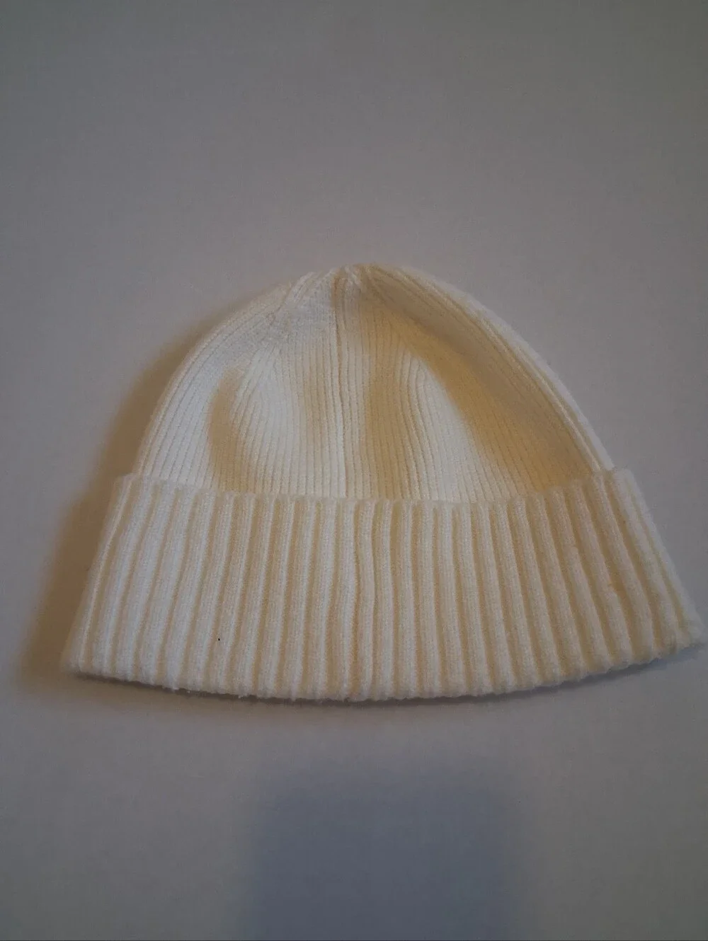 TYR Cream Ribbed Knit Beanie